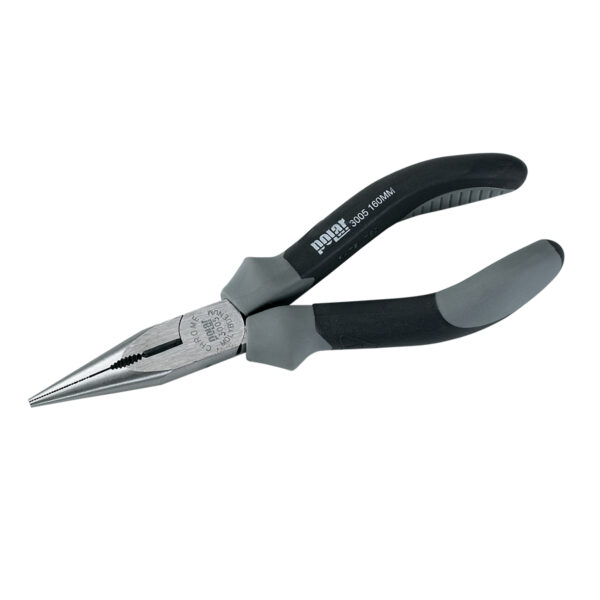 Half-round long nose pliers with straight jaws
