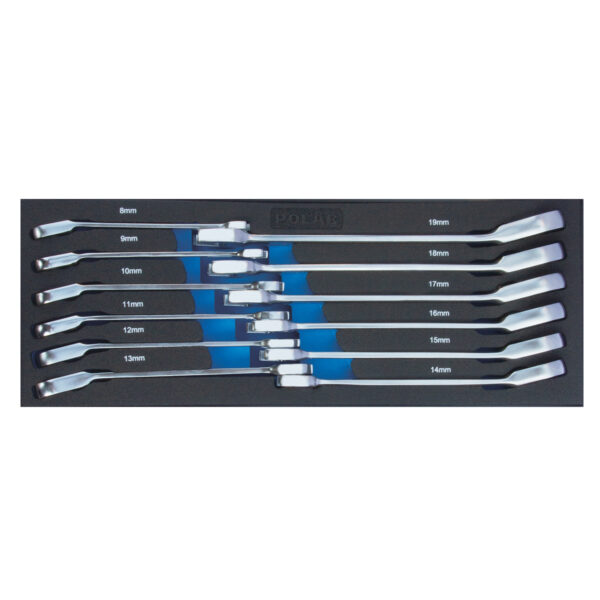 Reversible gear combination wrench set