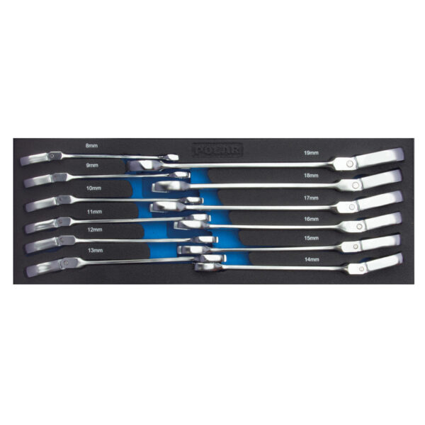 Swivel gear combination wrench set