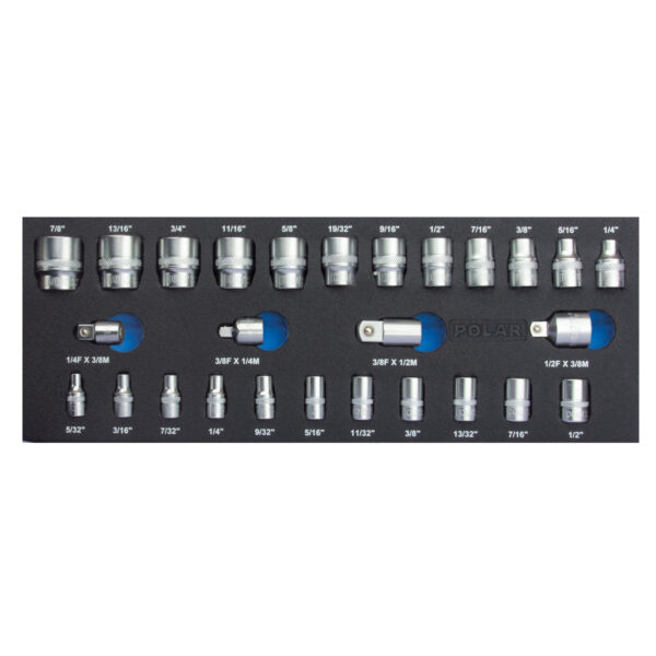 1/4” and 3/8” inch socket wrench set - 12-point