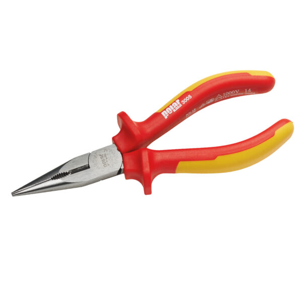 Insul. Half-round long nose pliers with straight jaws