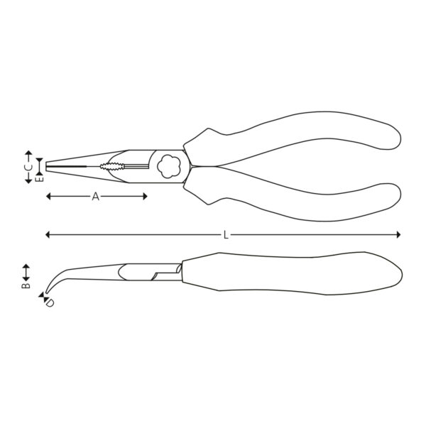 Half-round nose pliers with bent jaws - Image 2