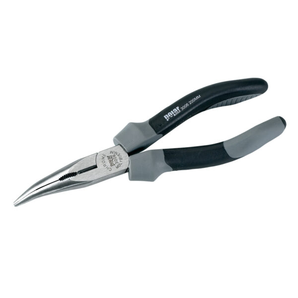 Half-round nose pliers with bent jaws