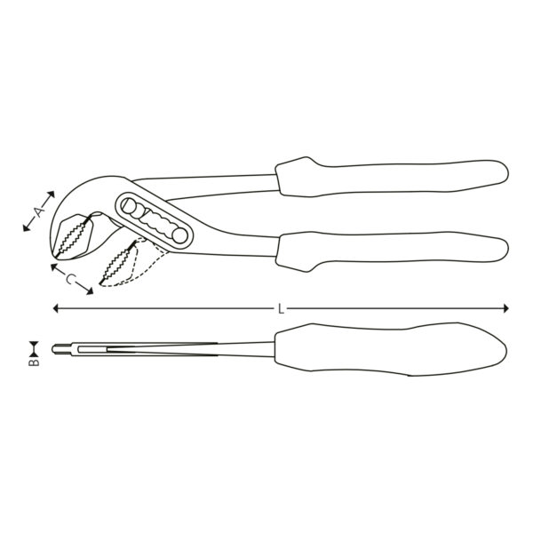 Box-joint water pump plier - 250 mm - Image 3