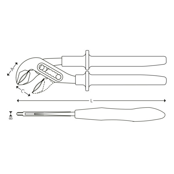 Insulated box-joint water pump plier - 250 mm - Image 2