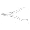 Pliers with nose bent 90° - external circlips - Image 3