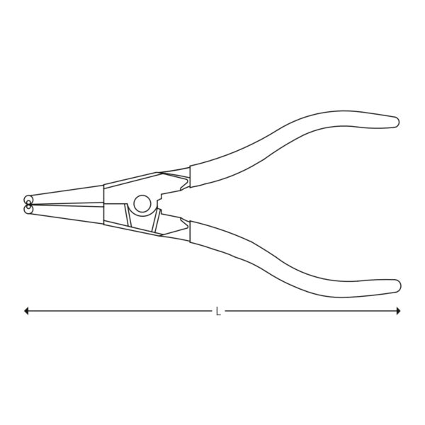 Pliers with nose bent 90° - external circlips - Image 3