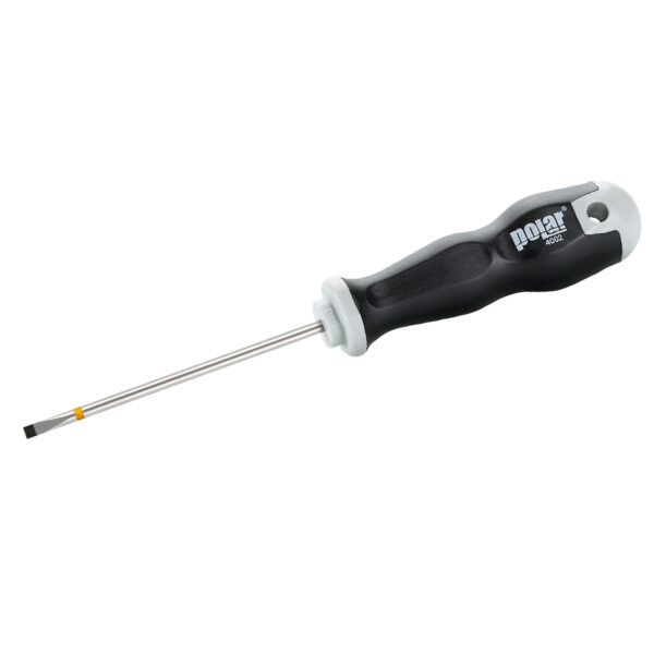 Screwdrivers for slotted head screws with round blade