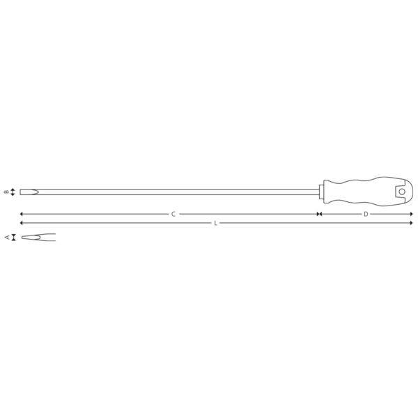 Extra long screwdrivers for slotted head screws with round blade - Image 2