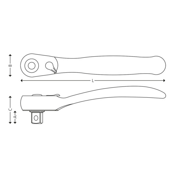 1/4" Reversible ratchet w/ locking system - Image 2