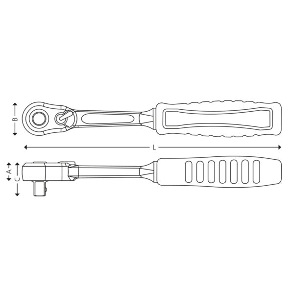 3/8" Reversible ratchet with locking system - Image 2