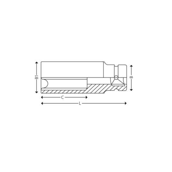 1/2” 6-point long metric impact sockets - Image 2