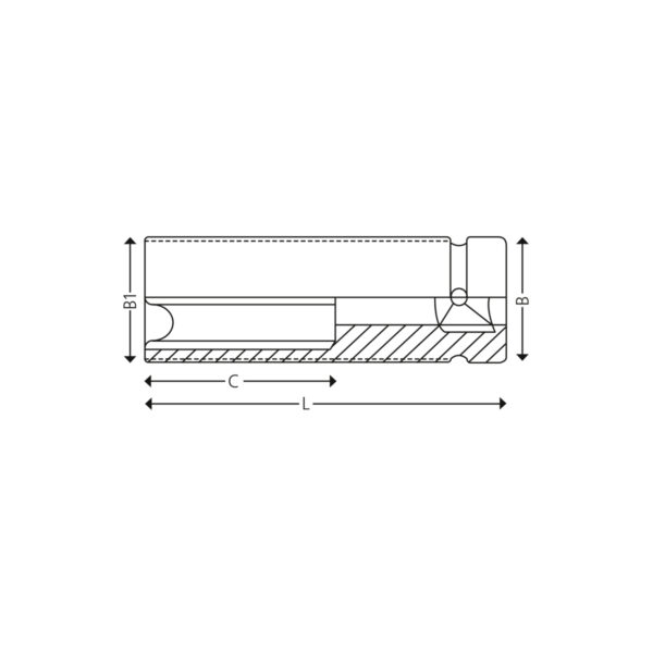 1/2” 6-point long thin wall metric impact sockets - Image 2