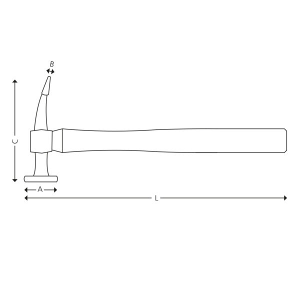 Curved pein and finishing hammer - Image 2