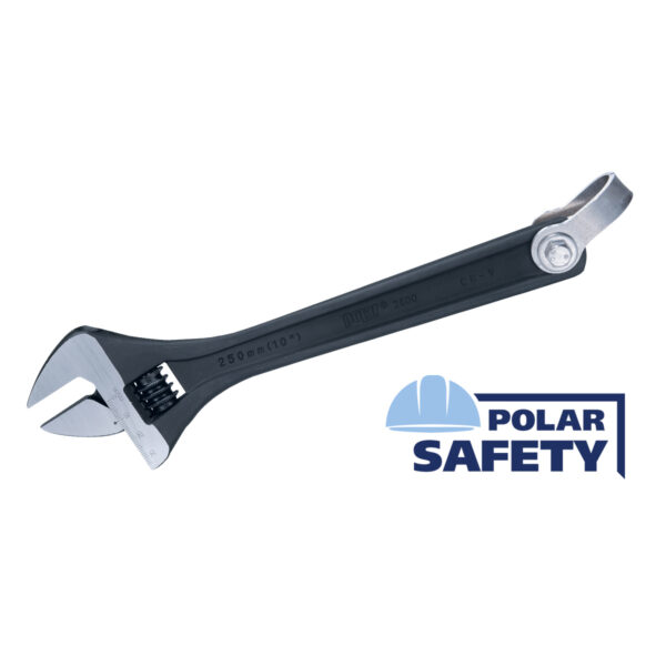 Tethered adjustable wrenches