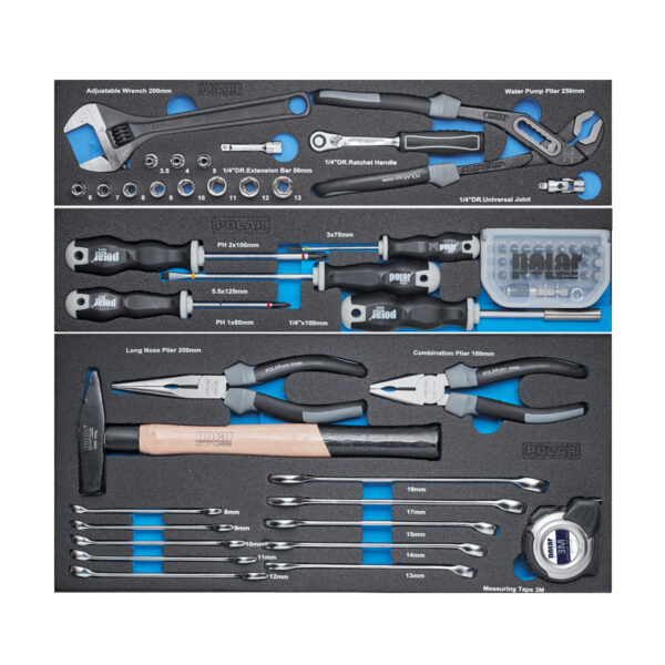 Cantilever tool box w. tool assortment - 104 tools - Image 2