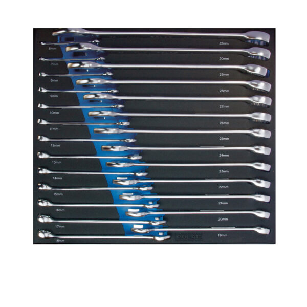Metric combination wrench set