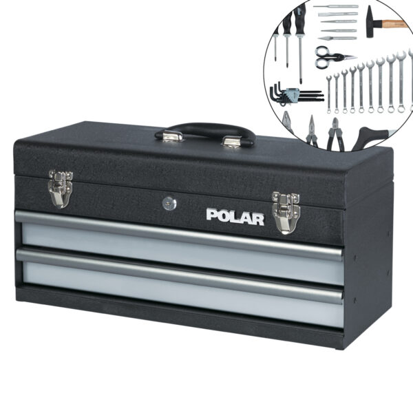 Tool box with tool assortment - 66 tools