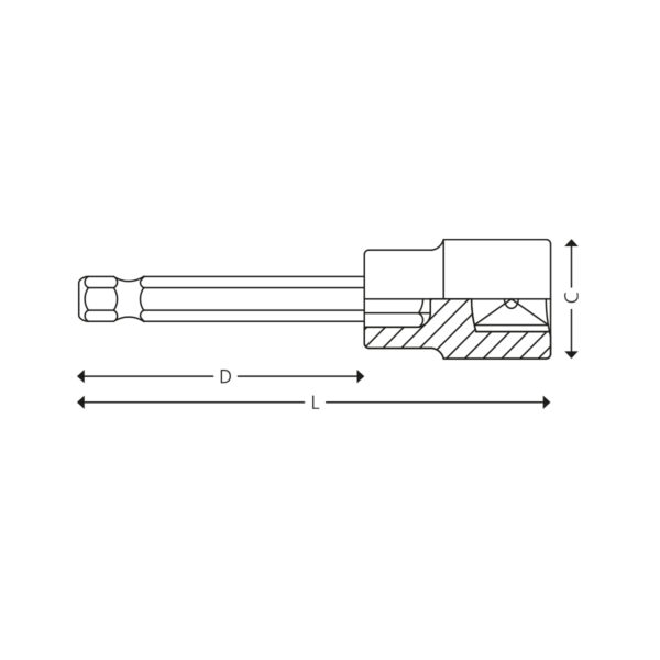 1/2” Socket drivers for hex head screws - with ballpoint - Image 2