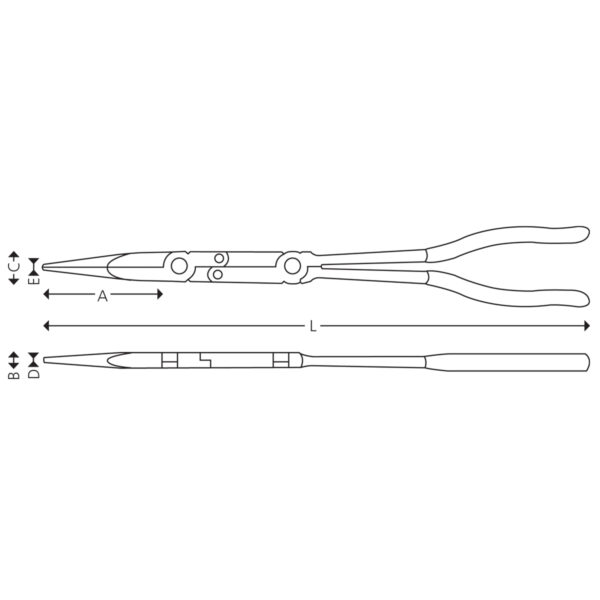 Twin joint half-round long nose plier - straight jaws - Image 3