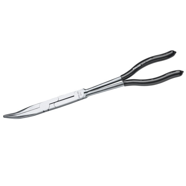 Twin joint half-round long nose plier - bent jaws